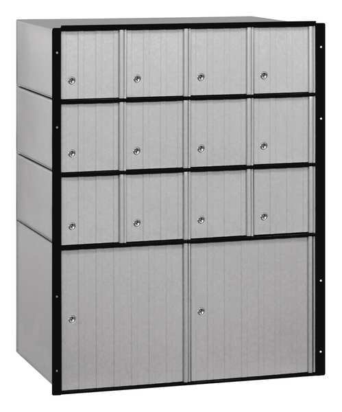 Salsbury Industries Mailbox, Aluminum, Powder Coated, 14 Doors, Recessed, Standard System 2214