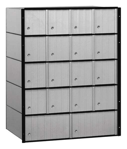 Salsbury Industries Mailbox, Aluminum, Powder Coated, 18 Doors, Recessed, Standard System 2218