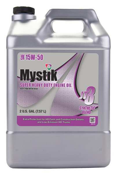 Mystik Diesel Engine Oil, 15W-50, Mineral Oil, 2 Gal. 663004002078