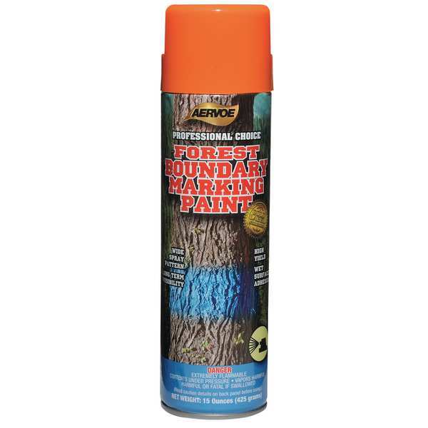 Aervoe Forest Boundary Marking Paint, 15 oz., Orange, Solvent -Based 5320