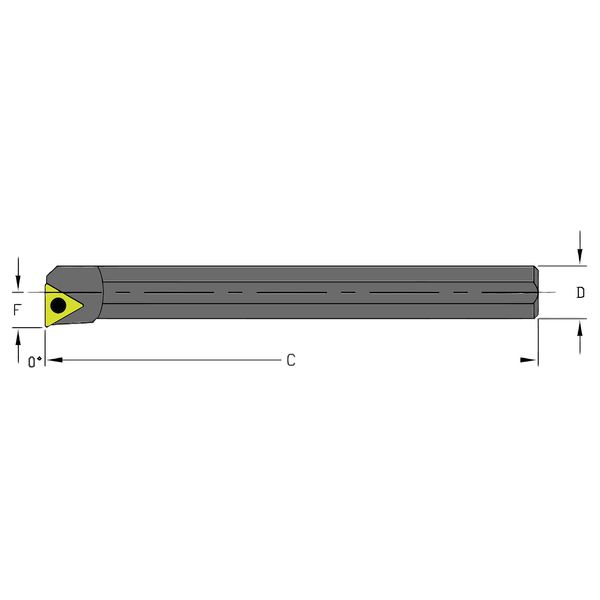 Ultra-Dex Usa Indexable Boring Bar, A06K STFCR2, 5 in L, High Speed Steel, Triangle Insert Shape A06K STFCR2-203