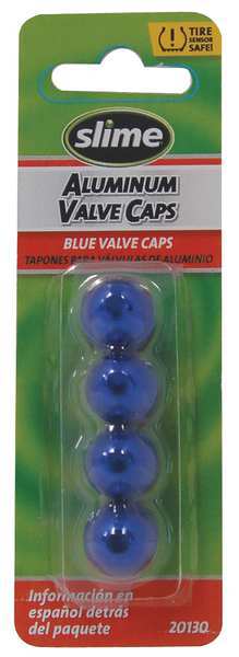 Slime Anodized Valve Caps, 4 Pc., Blue 20130