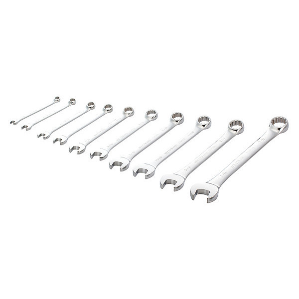 Westward Universal Wrench Set, SAE, 12 Pt, 10 Pc 33M573