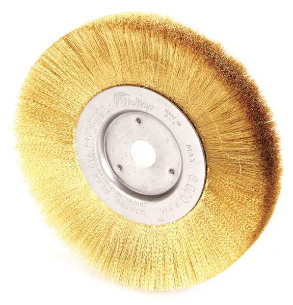 Weiler Crimped Wire Wheel Wire Brush, Arbor, 6" 93800