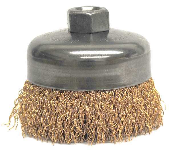 Weiler Crimped Wire Cup Wire Brush, 4", 0.020 " 93816