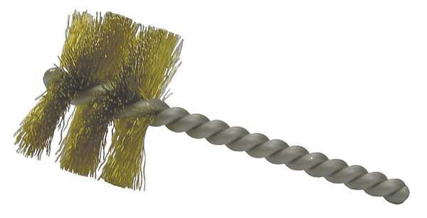 Weiler Single Spiral Wire Brush, Brass, 1-1/2, PK10 93849