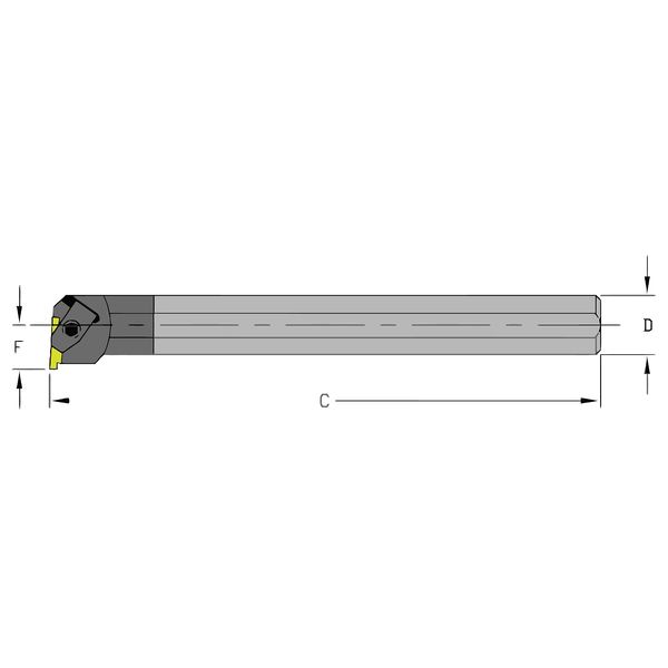 Ultra-Dex Usa Indexable Grooving and Parting Toolholder, E10S NER2, 10 in L, Carbide, Top Notch Insert Shape E10S NER2