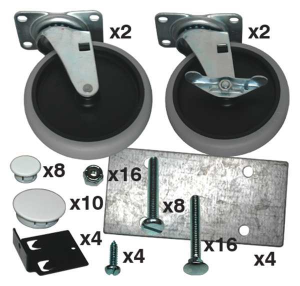 Rubbermaid Commercial Caster Kit with Hardware FG3317L1OWHT