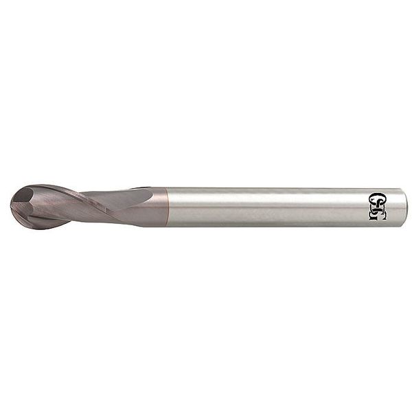 Osg Carbide End Mill, Ball, 1/4in Dia., TiAlN HP416-2500