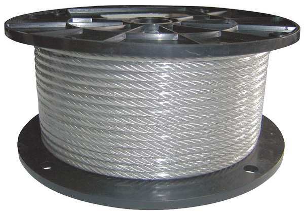 Dayton Cable, 3/16 in., 250 ft, 7 x 19, Clear Vinyl 33RF88