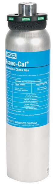 Msa Safety Calibration Gas, 60 ppm CO/10 ppm NO2, 34L 10153803