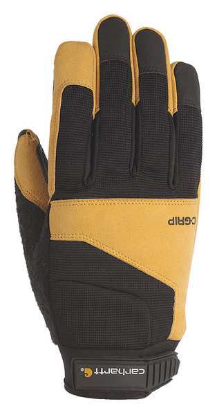 Carhartt Mechanics Gloves, S, Black/Barley, Breathable Spandex A610