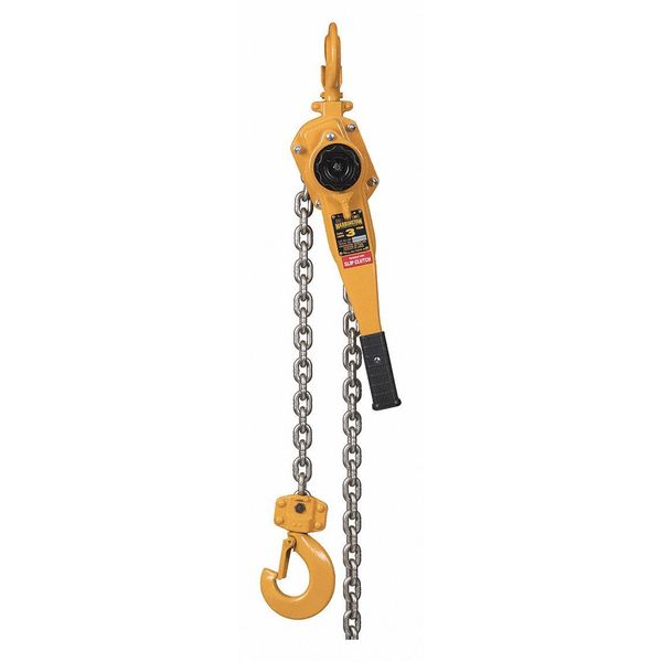 Harrington Lever Chain Hoist, 6,000 lb Load Capacity, 10 ft Hoist Lift, 1 5/16 in Hook Opening LB030-10-SC-SYH