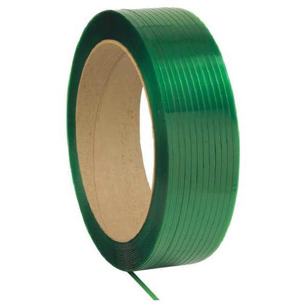 Zoro Select Plastic Strapping, 3600ft L, 30 mil, Green 33RZ14