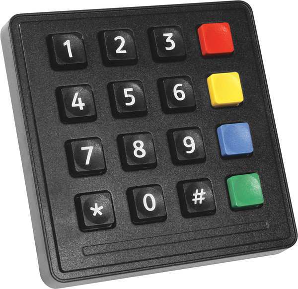 Storm Interface Industrial Black Keypad, 16 Key, IP65 720 BLK 16 KEY