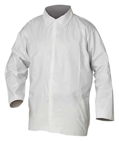 Kimberly-Clark Disposable Shirt , 2XL , White , Microforce , 5 Snaps 36215