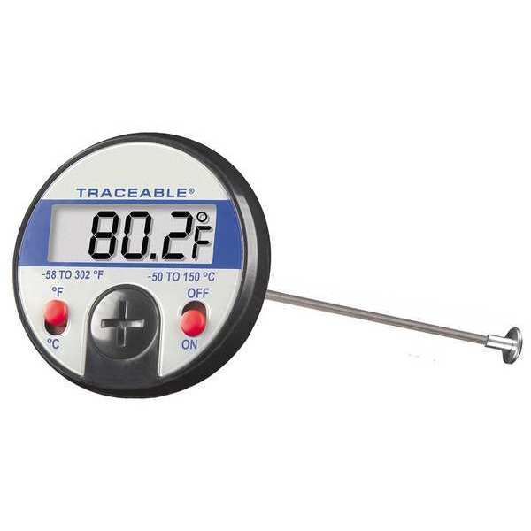 Control Co 5-1/4" Stem Digital Pocket Thermometer, -58 Degrees to 302 Degrees F 4355