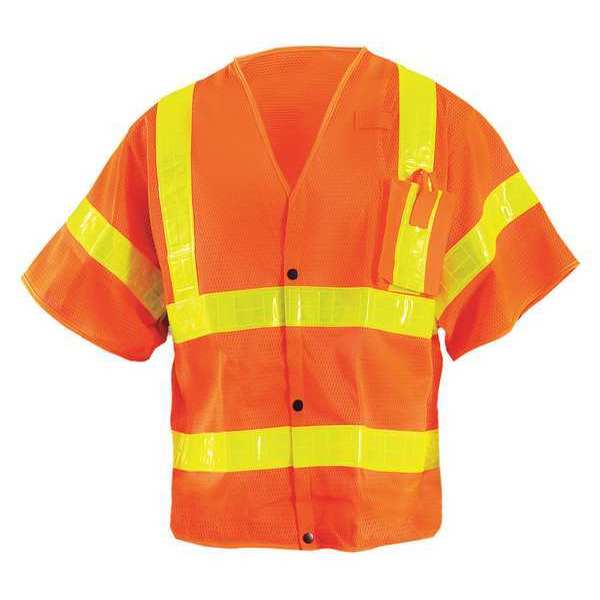 Occunomix Mesh Vest-Orange W Reflective Yllw Xxl LUX-HSLDMS3-Y2X