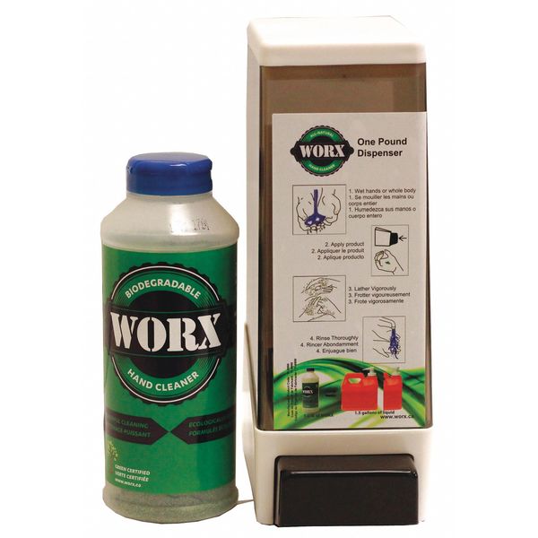 Worx Biodegradable Hand Cleaner Industrial Cleaner Dispenser Kit, 1 lb 11-9965