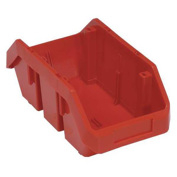 Quantum Storage Systems 40 lb Hang & Stack Storage Bin, Plastic, 6 5/8 in W, 5 in H, Red, 12 1/2 in L QP1265RD