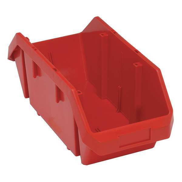 Quantum Storage Systems 60 lb Hang & Stack Storage Bin, Plastic, 8 3/8 in W, 7 in H, Red, 18 1/2 in L QP1887RD