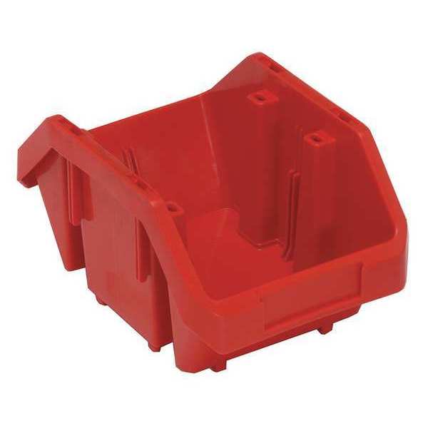 Quantum Storage Systems 40 lb Hang & Stack Storage Bin, Plastic, 6 5/8 in W, 5 in H, 9 1/2 in L, Red QP965RD