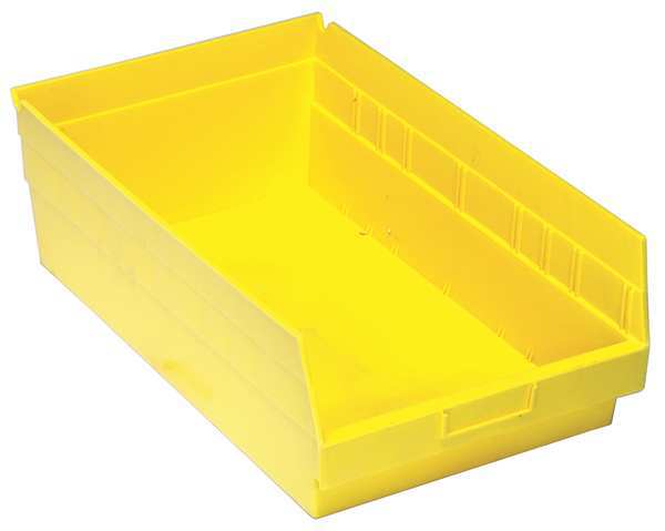 Quantum Storage Systems 70 lb Shelf Storage Bin, Polypropylene, 11 1/8 in W, 8 in H, 17 7/8 in L, Yellow QSB810YL