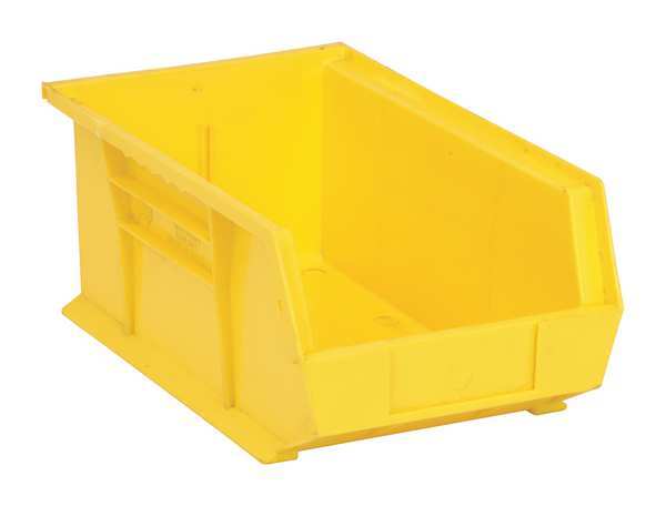 Quantum Storage Systems 75 lb Hang & Stack Storage Bin, Polypropylene, 8 1/4 in W, 6 in H, Yellow, 13 5/8 in L QUS241YL
