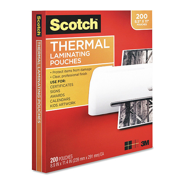 Scotch Pouch, Therml, 3Mil, 200, Clr TP3854200