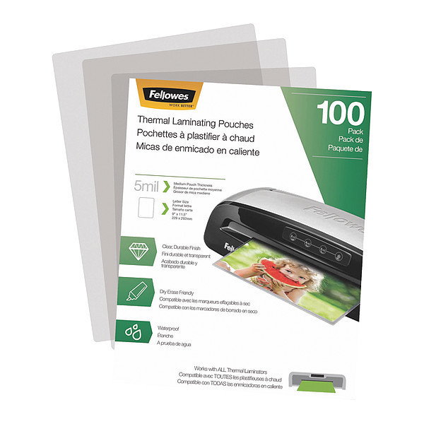 Fellowes Pouch, Laminating, Ltr, 5Ml 5743501