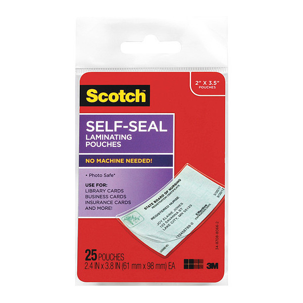 Scotch Pouch, Laminate, Bsncrd, PK25 LS851G