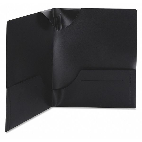 Smead Two-Pocket Folders, Poly, Blk, PK25 87941