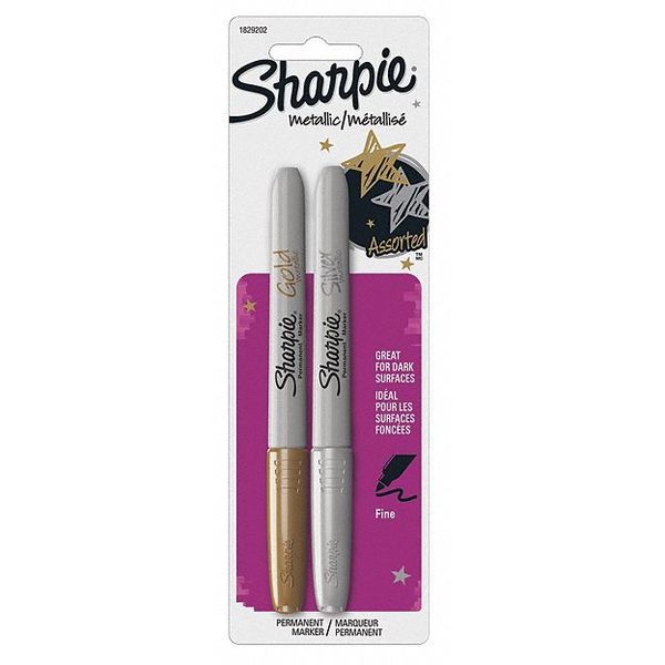 Sharpie Gold, Silver Metallic Permanent Markers, 2 PK 1829202