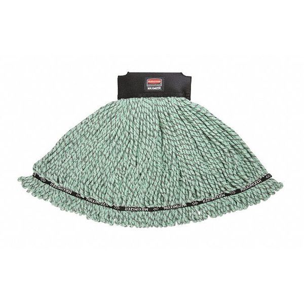 Rubbermaid Commercial 19.5 in L Blend Mop Head, Green, Blended, PK6 1924815CT