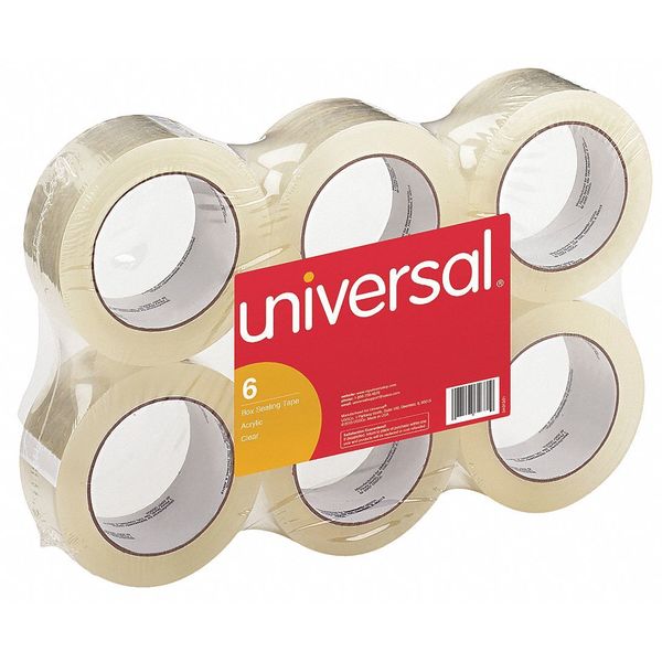 Universal Box Sealing Tape, 48mm x 100m, Clr, PK6 UNV63500