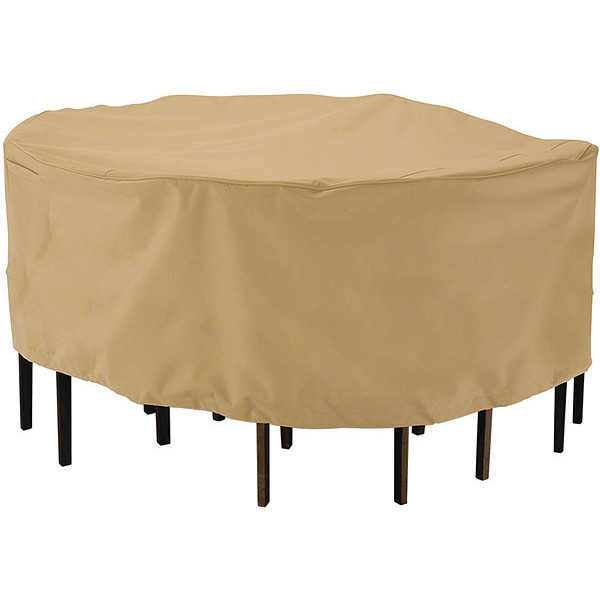 Classic Accessories Terrazzo Round Table/Chair Set Cover, Medium, Sand, 72"x72" 58212-EC