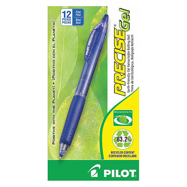 Pilot Pen, Precise, Begrn, Rt, 0.7, Be, PK12 15002