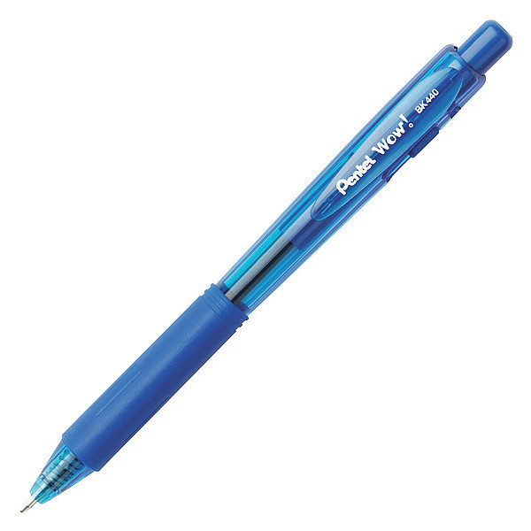 Pentel Pen, Wow, Ballpnt, Rt, Med, Be, PK12 BK440C