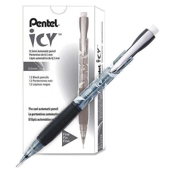 Pentel Pencil, Mech, Icy, 0.5Mm, Gy, Dz, PK12 AL25TA