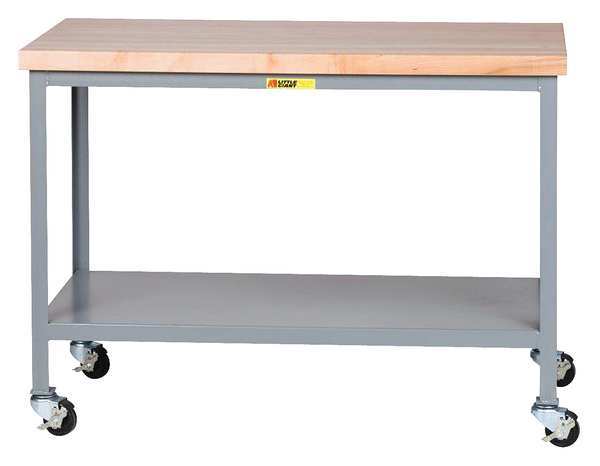 Little Giant Mobile Wrkbnch, Butcher Block, 60" W, 30" D WTS-3060-3R