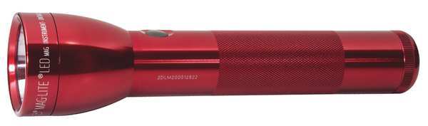Maglite Red No Led Industrial Handheld Flashlight, Alkaline D, 524 lm ML300L-S2036K