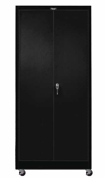 Hallowell Solid Door Storage Cabinet, 48 in W, 84 in H, 24 in D, Black 825S24M-ME