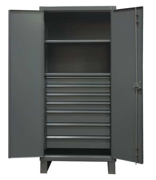 Durham Mfg 12 ga. ga. Steel Storage Cabinet, 36 in W, 78 in H, Stationary HDCD243678-7B95