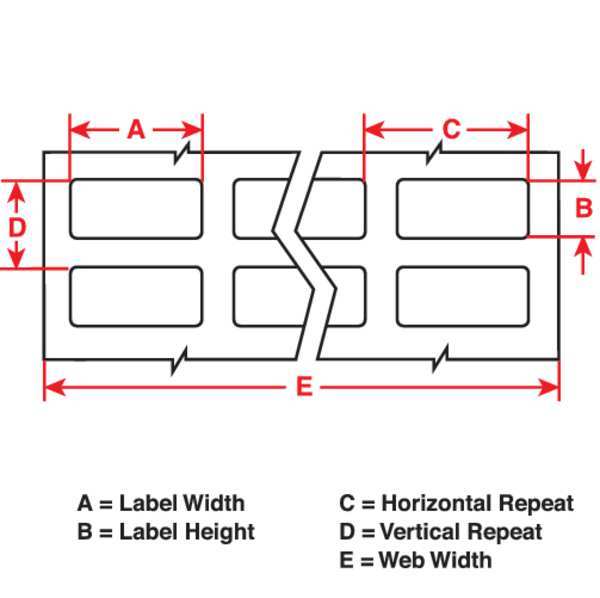 Brady Label, White, 1.5in.Wx0.75in.H, Brady B-449 THT-6-449-1.5-SC