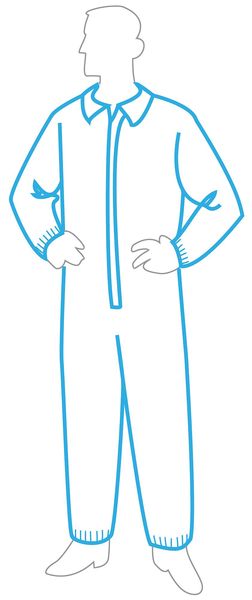 Zoro Select Collared Disposable Coveralls, 2XL, 25 PK, White, SMS/Spunbonded Polypropylene, Zipper 191252X