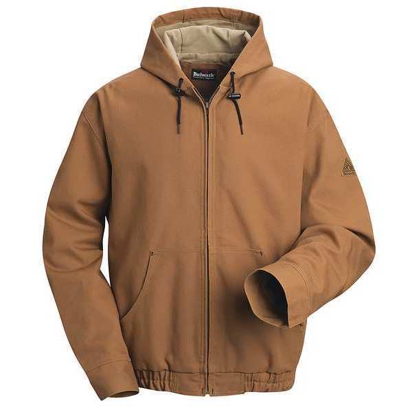 Flame Resistant Jacket w/Hood and Lanyard Access, Brown, EXCEL Flame  Resistant(R) ComforTouch(R) Flame Resistant Duck, LT