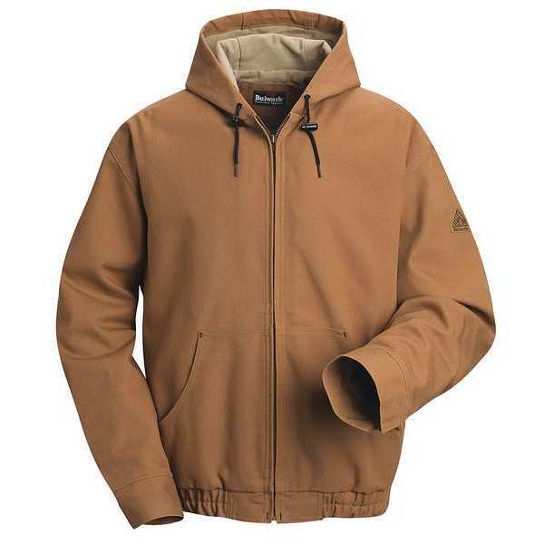 Vf Imagewear Flame Resistant Jacket w/Hood and Lanyard Access, Brown, EXCEL Flame Resistant(R) ComforTouch(R) Flame Resistant Duck, M JLH4BD RG M