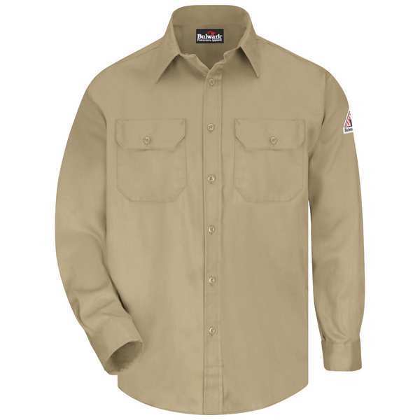 Vf Imagewear FR Long Sleeve Shirt, Button, Khaki, M SLU8KH RG M