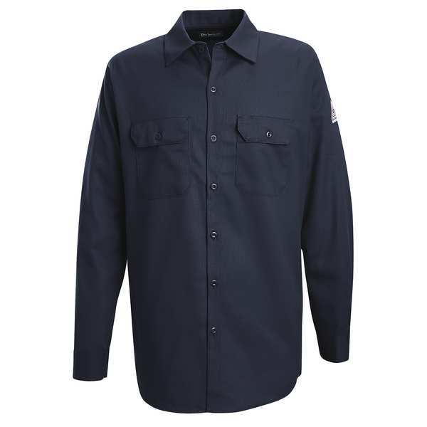 Vf Imagewear Flame Resistant Collared Shirt, Navy, EXCEL Flame Resistant(R) Flame Resistant, 100% Cotton, L Long SEW2NV LN L