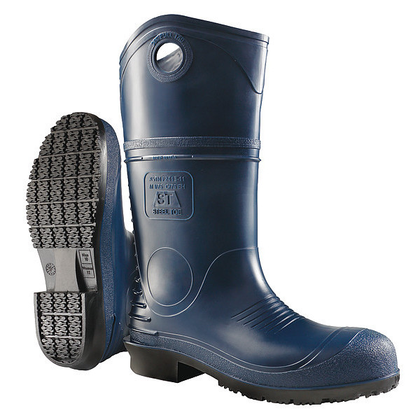 Dunlop Size 7 Men's Steel Rubber Boot, Blue 8908633